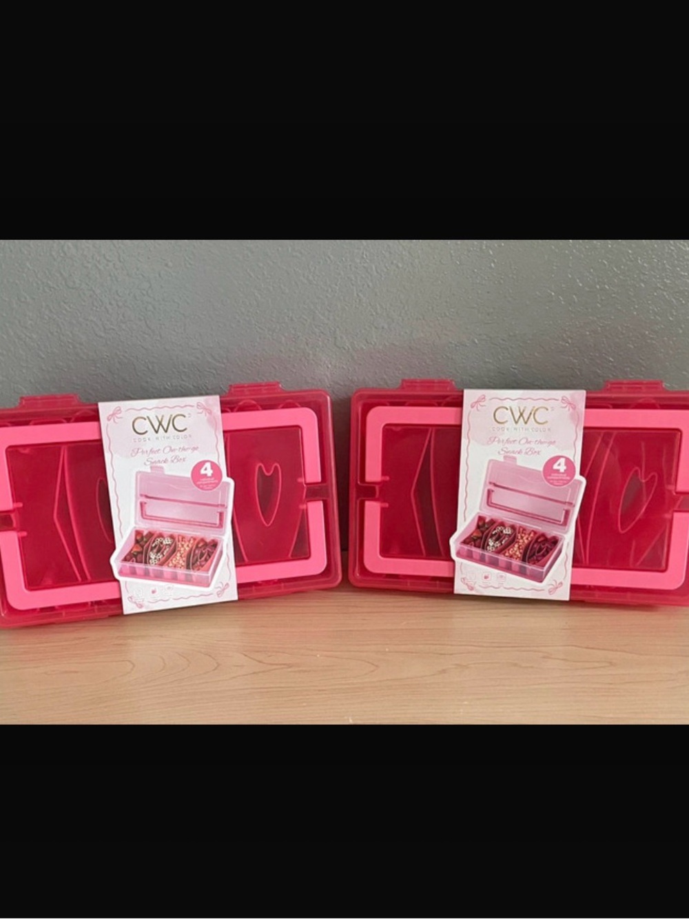 NEW CWC cook with color on the go snack box organizers —lot of 2